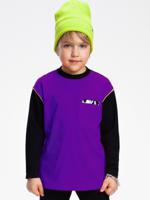 Лонгслив для мальчика, цвет: фиолетовый, чёрный, рост 146 см