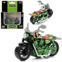 Мотоцикл металлический, инерционный, зеленый