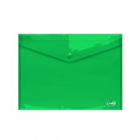 Папка-конверт с кнопкой, А4, зеленая, 0,16 мм
