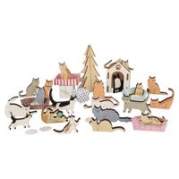 Адвент-календарь "Кошки", деревянный