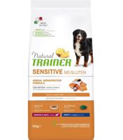 Сухой корм для взрослых собак средних и крупных пород без глютена Trainer Natural Sensitive, с лососем, 12 кг