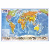Карта мира политическая интерактивная "Brauberg", 117х80 см, 1:28 000 000, с ламинацией
