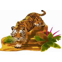 Картина по номерам "Тигр в джунглях" (13 цветов), 15x20 см