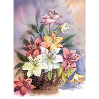 Алмазная мозаика "Букет лилий" (36 цветов), 40x50 см