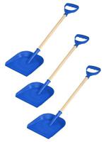 Набор лопаток пластмассовых с деревянной ручкой, 60 см, цвет: синий (3 штуки)