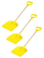 Набор лопаток пластмассовых с деревянной ручкой, 60 см, цвет: желтый (3 штуки)