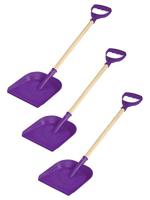 Набор лопаток пластмассовых с деревянной ручкой, 60 см, цвет: фиолетовый (3 штуки)