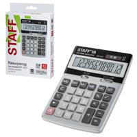 Калькулятор настольный металлический "Staff STF-1312", 170х125 мм, 12 разрядов, двойное питание