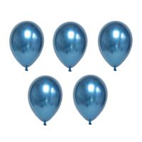 Набор воздушных шаров "Boomzee", 5 штук, 30 см, цвет: хром металлик, синий, арт. BXMS-30