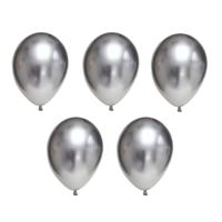 Набор воздушных шаров "Boomzee", 5 штук, 30 см, цвет: хром металлик, серебряный, арт. BXMS-30