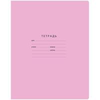 Тетрадь "Отличная", А5, 12 листов, косая линия, розовая