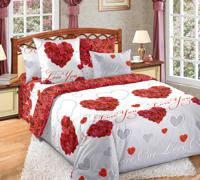 Комплект постельного белья "Вечная любовь", семейный, бязь (цвет: красный)