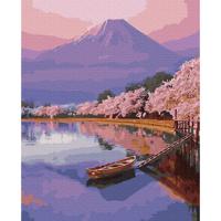 Картина по номерам с цветной схемой "Озеро в Японии", 40х50 см (24 цвета)