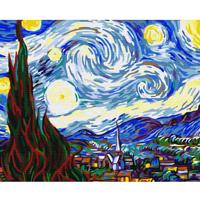 Картина по номерам с цветной схемой "Ван Гог. Звездная ночь", 40х50 см (24 цвета)