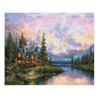 Картина по номерам с цветной схемой "Дом на реке", 40х50 см (28 цветов)