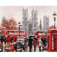 Картина по номерам с цветной схемой "Лондонский транспорт", 40х50 см (28 цветов)