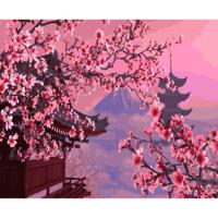 Картина по номерам с цветной схемой "Фудзияма", 40х50 см (28 цветов)