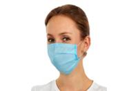 Набор масок для лица защитных одноразовых трехслойных гигиенических не медицинских, цвет: голубой (3 штуки)