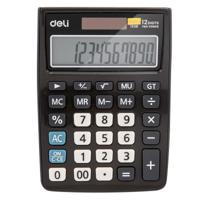Калькулятор настольный "Deli E1238", 12 разрядов, черный