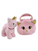 Котенок в сумочке c котенком, 18 см, цвет: розовый