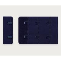 Текстильная застежка для бюстгальтера с крючками 2x3, 38 мм, цвет: темно-синий, арт. 2587 (количество товаров в комплекте: 25)