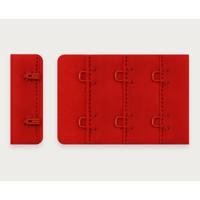 Текстильная застежка для бюстгальтера с крючками 2x3, 38 мм, цвет: красный, арт. 2587 (количество товаров в комплекте: 25)