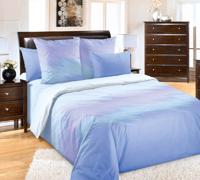 Комплект постельного белья "Сияние 5", семейный, перкаль (цвет: голубой)