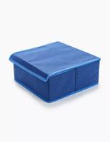Коробка для хранения мелких вещей, с крышкой, 28х28х13 см, цвет: темно-синий, арт. М-131-9