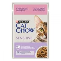 Консервы для кошек с чувствительным пищеварением Purina "Cat Chow", лосось и кабачок, 85 г, арт. 12481914