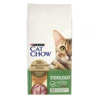 Сухой корм для стерилизованных кошек и кастрированных котов Cat Chow "Sterilised", с индейкой, 15 кг, арт. 12470000