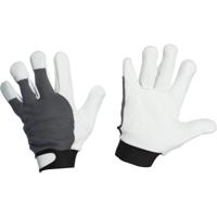 Перчатки рабочие "JetaSafety JLE305", кожаные, черные/белые, размер 9