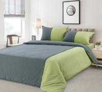 Комплект постельного белья "Дыхание тайги", 1,5-спальный, трикотаж (цвет: серый, зеленый)