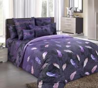 Комплект постельного белья "Дуновение 5", семейный, сатин (цвет: фиолетовый)