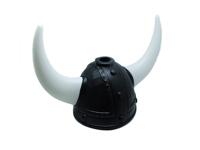 Шлем Викинга, черный с белыми рогами, размер 58