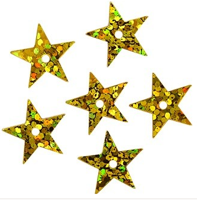 Пайетки Астра "Звездочки", цвет: A20 золото голограмма, 13 мм, 10 грамм