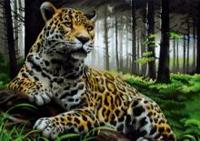 Алмазная мозаика "Леопард в лесу", 30х40 см