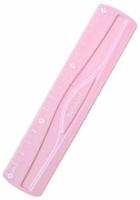 Линейка пластиковая гибкая, 15 см, розовая, арт. BSRF001-02