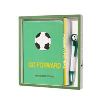 Подарочный блокнот в футляре "GO FORWARD" (зеленый), с ручкой