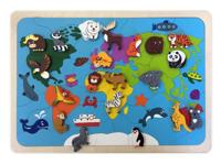 Мозаика-вкладыш Карта мира, 82 детали