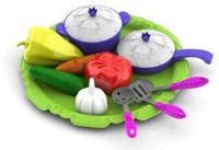 Набор овощей и кухонной посуды Волшебная Хозяюшка, 12 предметов на подносе