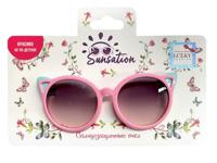 Солнцезащитные очки для детей "Кошечка",оправа розовая с бирюзовым