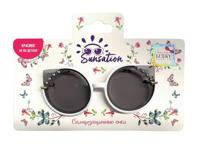 Солнцезащитные очки для детей "Кошачий взгляд", с декором из страз