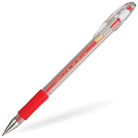 Ручка гелевая Crown "Hi-Jell Grip" красная, 0,5мм, грип