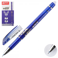 Ручка пишет-стирает гелевая ,синий корпус, с рисунком,толщина пишущего наконечника-0,38