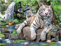 Стерео-пазл Prime 3D «Белые тигры Бенгалии», 100 деталей., 5+