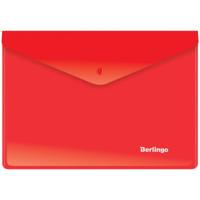Папка-конверт на кнопке A5, 180мкм, красная