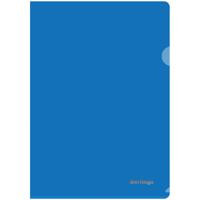 Папка-уголок А4, 180 мкм, прозрачная синяя