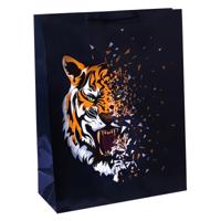 Пакет подарочный с глянцевой ламинацией 40x47x14 см (XXL) Тигр с осколками