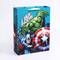Пакет ламинат вертикальный "С Днем рождения, супергерой!", Мстители, 31 х 40 х 11 см