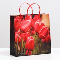 Пакет "Тюльпаны", мягкий пластик, 30 x 30 см, 100 мкм 